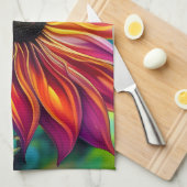 Linge De Cuisine Tournesol rouge et doré (Quart Plié)