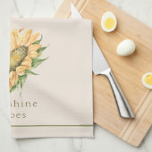 Linge De Cuisine Tournesol Rustique Aquarelle (Quart Plié)