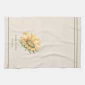 Linge De Cuisine Tournesol Rustique Aquarelle (Horizontal)