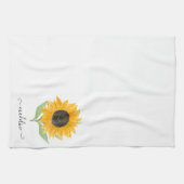 Linge De Cuisine Tournesol rustique minimal nom personnalisé script (Horizontal)