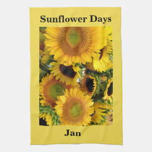 Linge De Cuisine Tournesol Tissé Jaune Votre NOM PHRASE Cadeau