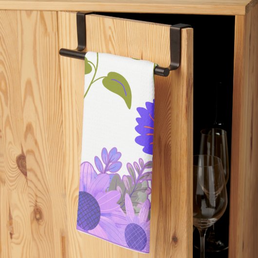 Linge De Cuisine tournesol violet (Pliage en tiers)