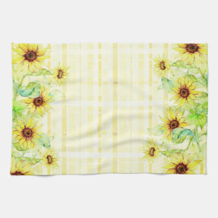 Linge De Cuisine Tournesols et carreaux