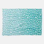 Linge De Cuisine Tourquoise Leopard Patters (Horizontal)