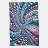 Linge De Cuisine Tous Les Points Bleus Et Violets (Vertical)