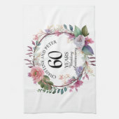 Linge De Cuisine Tout Mariage (60) Élégant Anniversaire Floral (Vertical)