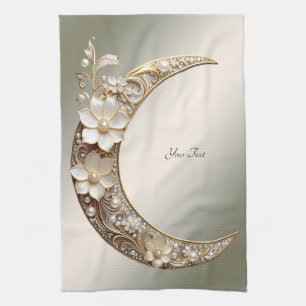Linge De Cuisine Towel de cuisine à cadre de lune croissant décorat