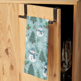Linge De Cuisine Towel de cuisine avec motif de bonhommes de neige