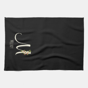 Linge De Cuisine Towel de cuisine noir monogramme Cadeau de pendais