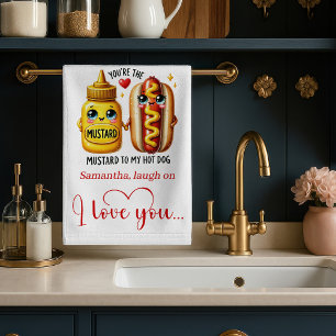 Linge De Cuisine Towel de cuisine personnalisé avec nom de dessin a