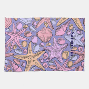 Linge De Cuisine Towel de cuisine personnalisé Coquillage Lavande
