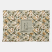 Linge De Cuisine Towel de cuisine personnalisé Or Vert Look Chic (Horizontal)