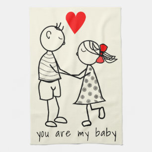 Linge De Cuisine Towel de cuisine pour joli couple - Texte personna