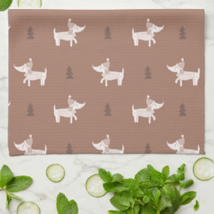 Linge De Cuisine Towel de cuisine Scandi Dog & Christmas Trees
