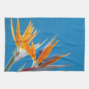 Linge De Cuisine Towell floral clair bleu et orange