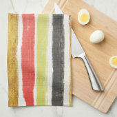 Linge De Cuisine Tracé à pinceau multicolore (Quart Plié)