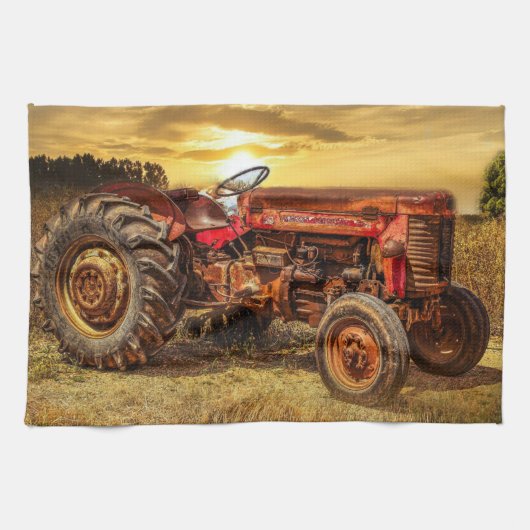 Linge De Cuisine Traceur de la ferme rouge (Horizontal)