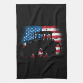 Linge De Cuisine Tractor USA Drapeau design pour Patriotic Farmer (Vertical)