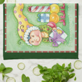 Linge De Cuisine Train à chenille de Noël avec présentoirs (Plié)