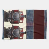 Linge De Cuisine Train Bleu Et Rouge (Horizontal)
