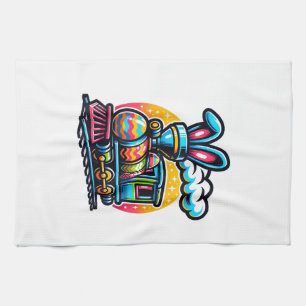 Linge De Cuisine Train de lapin Chemin de fer Œuf de Pâques Enfants