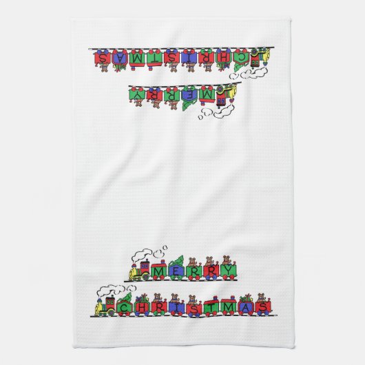 Linge De Cuisine Train de Noël (Vertical)