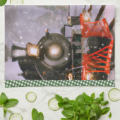 Linge De Cuisine Train forestier de Noël (Plié)