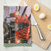 Linge De Cuisine Train forestier de Noël (Quart Plié)