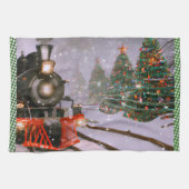 Linge De Cuisine Train forestier de Noël (Horizontal)