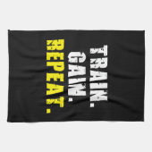 Linge De Cuisine TRAIN, GAIN, REPEAT - Gym Workout Motivational (Horizontal)