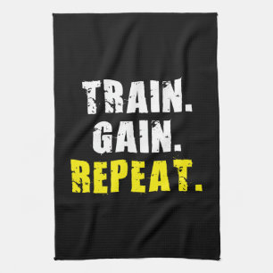 Linge De Cuisine TRAIN, GAIN, REPEAT - Gym Workout Motivational
