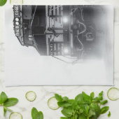 Linge De Cuisine Trains de train noir et blanc (Plié)