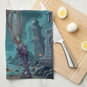 Linge De Cuisine Traite d'Halloween ou ami Zombie w Cerveau (Quart Plié)