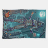 Linge De Cuisine Traite d'Halloween ou ami Zombie w Cerveau (Horizontal)