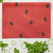 Linge De Cuisine Tranche géante de pastèque à l'aquarelle mignonne (Plié)
