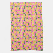 Linge De Cuisine Tranches de citron rétro sur rose chaud (Vertical)