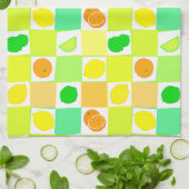Linge De Cuisine Tranches de fruits d'agrumes citron, lime et orang (Plié)