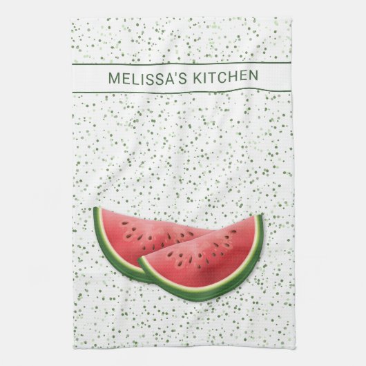 Linge De Cuisine Tranches de fruits d'été de pastèque avec texte pe (Vertical)