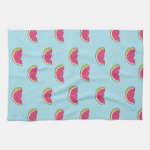 Linge De Cuisine Tranches de pastèque sur le motif turquoise (Horizontal)