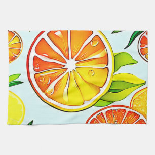Linge De Cuisine Tranches d'orange : L'art des agrumes