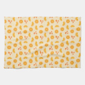 Linge De Cuisine Tranches et coeurs orange (Horizontal)