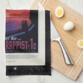 Linge De Cuisine TRAPPIST-1 Système Planète 1e rétro tourisme spati (Quart Plié)