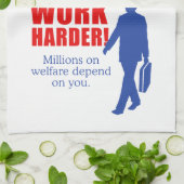 Linge De Cuisine Travailler plus dur. Les millions sur l'aide (Plié)