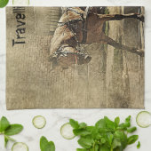 Linge De Cuisine Travelling Light Old Couple on Wagon (Plié)