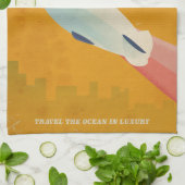 Linge De Cuisine Traverser l'Atlantique en dirigeable Impression vi (Plié)