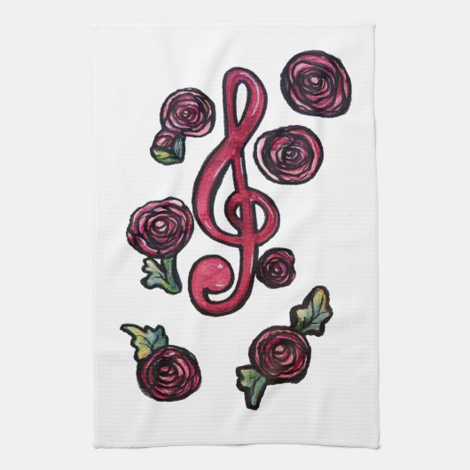 Linge De Cuisine Treble Clef Music professeur Art (Vertical)