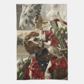 Linge De Cuisine Treeing Walker Coonhound Dog Christmas Festive (Vertical)