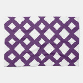 Linge De Cuisine Treillis violet sur fond blanc (Horizontal)
