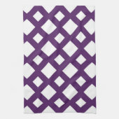 Linge De Cuisine Treillis violet sur fond blanc (Vertical)