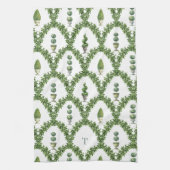 Linge De Cuisine Trellis d'arbre en topiaire monogrammé (Vertical)